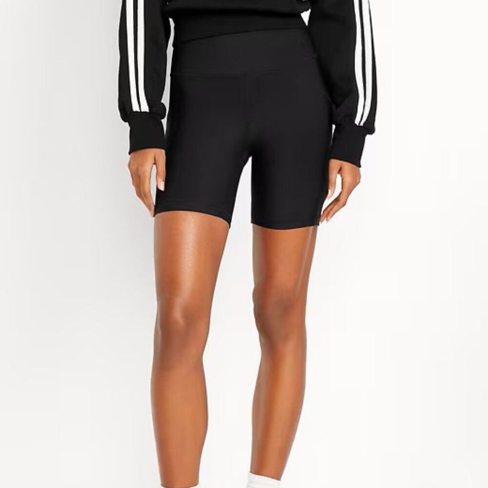 Old Navy High-Waisted PowerSoft Biker Shorts for Women Black -- 6-inch Size S